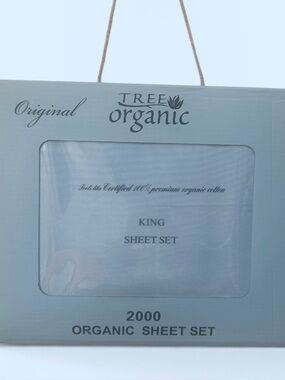 💯% Certified Premium Organic Cotton Bedding-Light Blue King Set